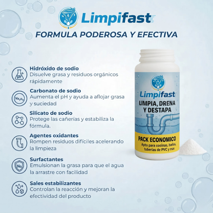 Limpifast™ Limpia y destapa tus cañerías